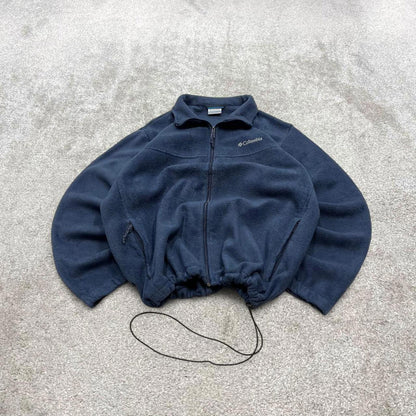 00s Columbia technical fleece XL men's navy full zip up y2k style autumn adjustable waist