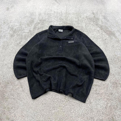 00s Columbia technical fleece XXL women's black snap t y2k style autumn adjustable waist