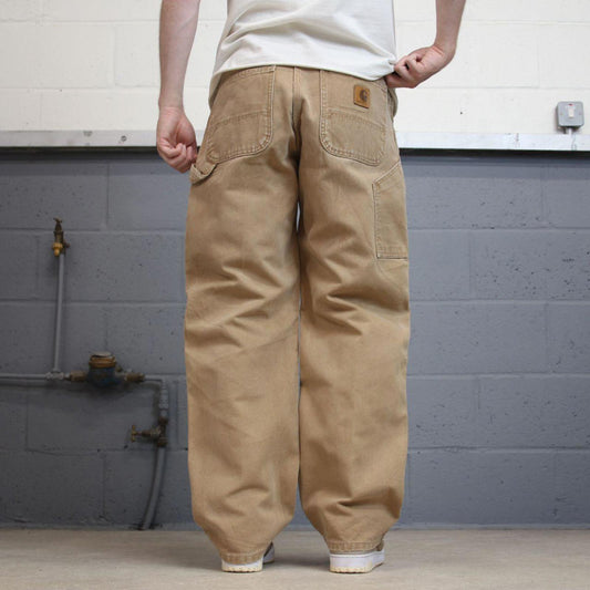 Vintage Tan baggy Carhartt carpenter jeans W36L30 skater style loose leg cargos