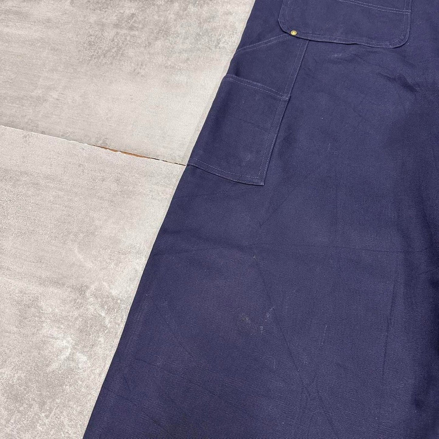 Navy Carhartt dungarees W44L34 mens canvas overalls utility worker