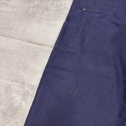 Navy Carhartt dungarees W44L34 mens canvas overalls utility worker