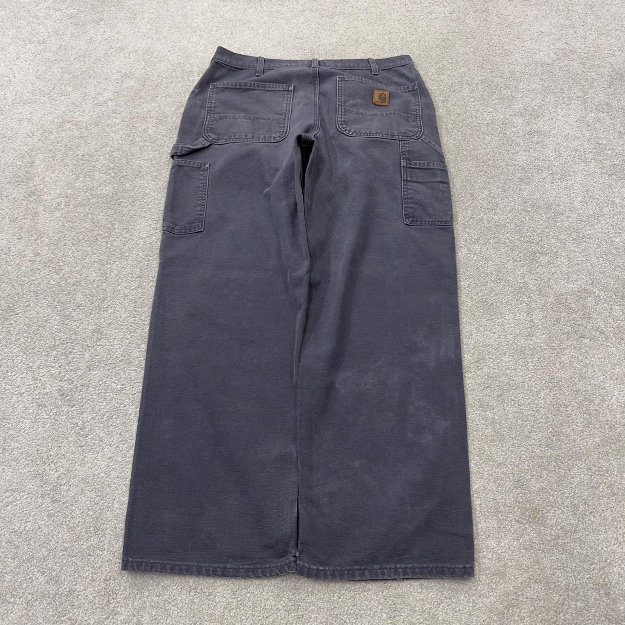 Vintage baggy Carhartt carpenter pants y2k navy Loose leg 100% cotton skater style workwear