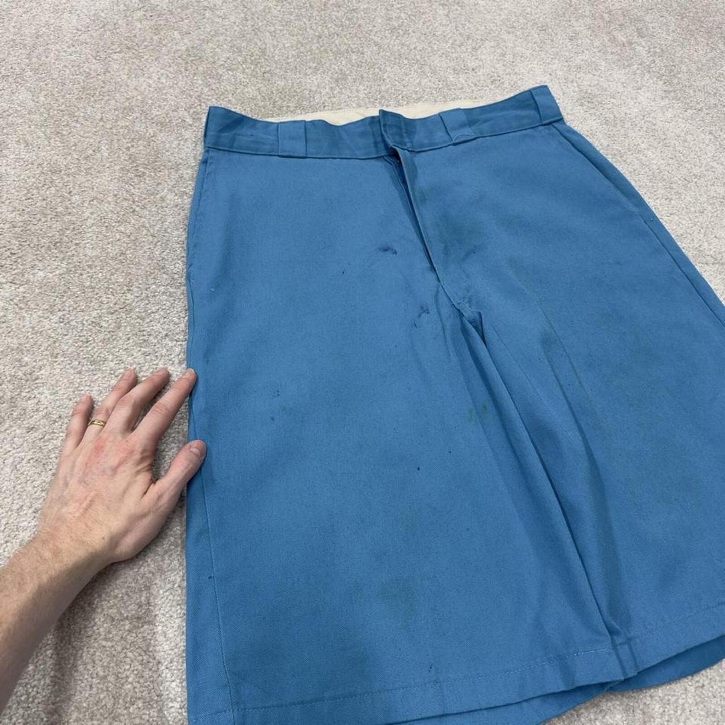 Baggy Dickies shorts carpenter blue Twill chino skater style shorts wide long leg