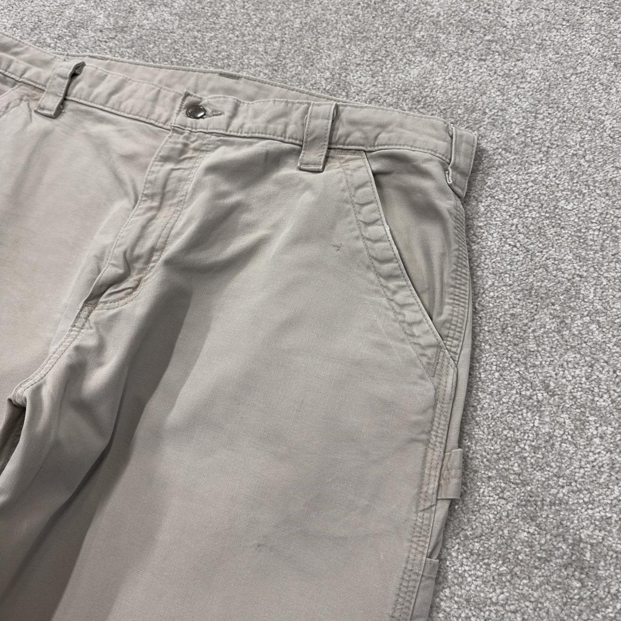 baggy vintage Carhartt carpenter pants beige y2k Loose leg 2000s style skater workwear cargos