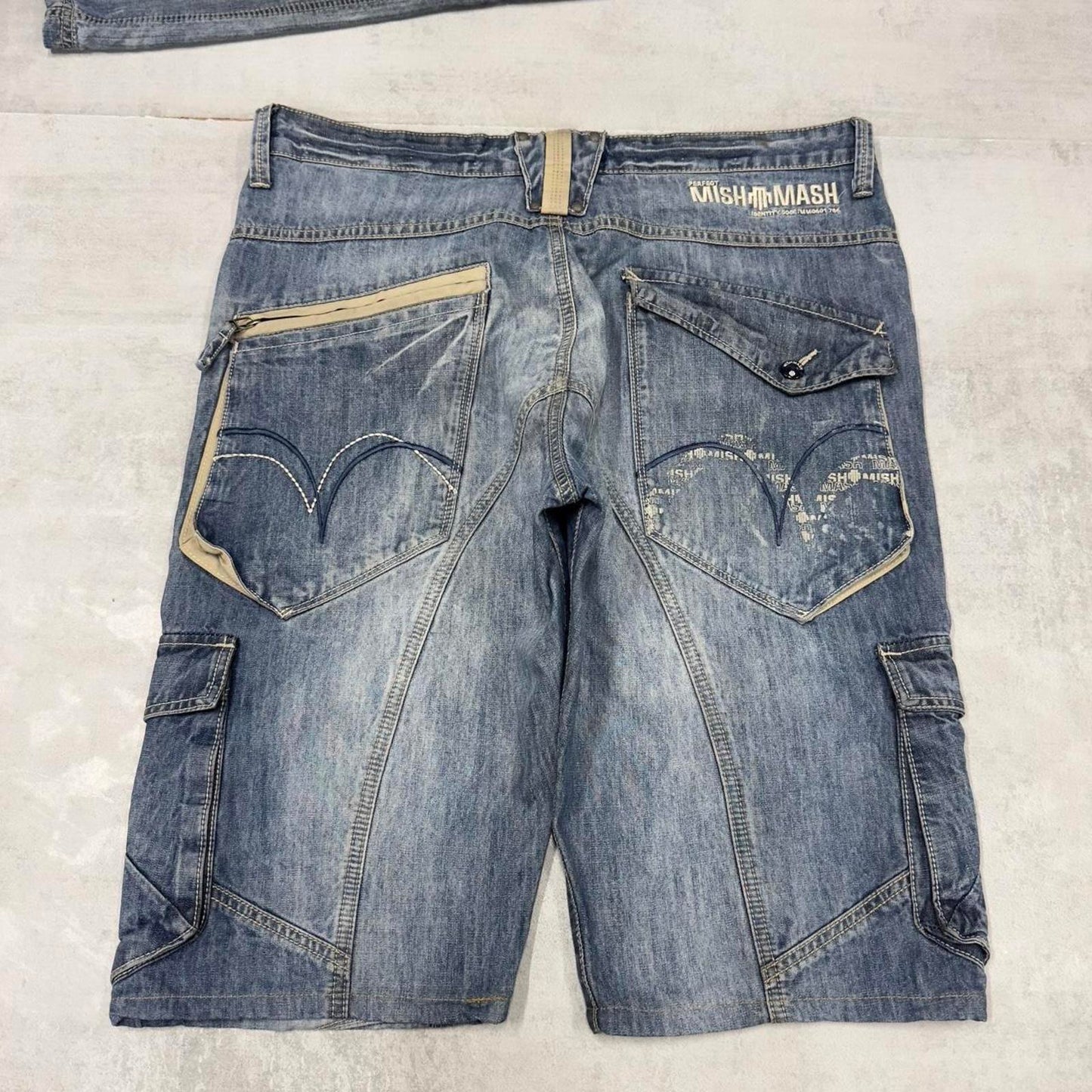 Blue Mish Mash Cargo jorts W38