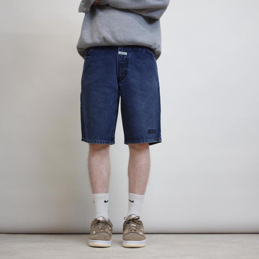 Navy loose BOSS jean shorts W30 90s style denim skater shorts