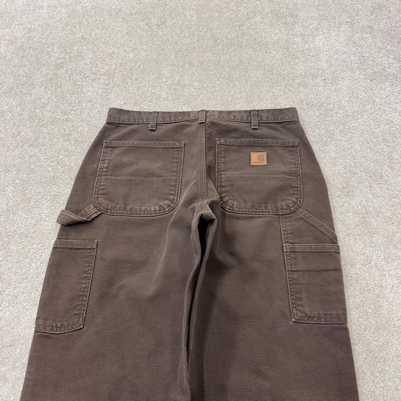 Brown baggy vintage Carhartt carpenter jeans y2k Loose leg canvas skater style workwear