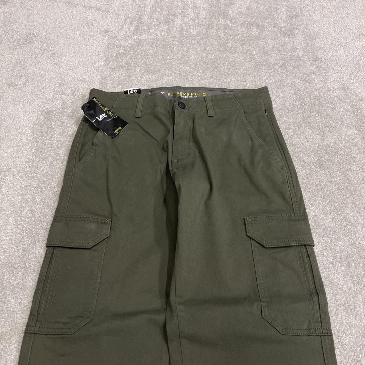 Y2K Lee cargo work pants green straight leg Regular straight fit chino hiking style trousers