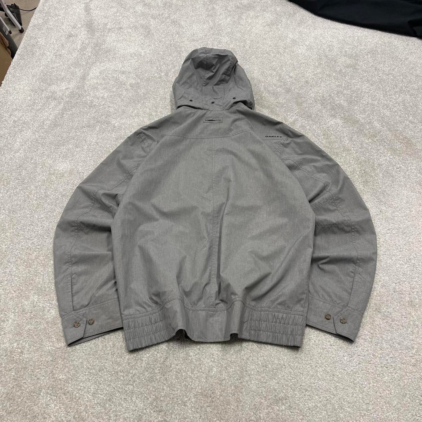 00s Oakley technical jacket L men's y2k style grey tech lightweight windbreaker hooded coat