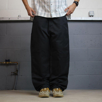Dickies baggy double knee pants black W38L32 Loose fit chino skate work trousers