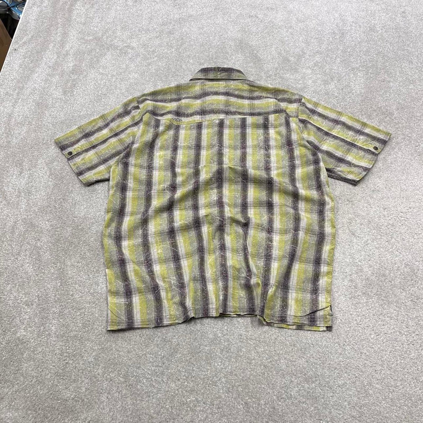 Y2K boxy fit checkered shirt short sleeve green Columbia surf style check shirt summer festival