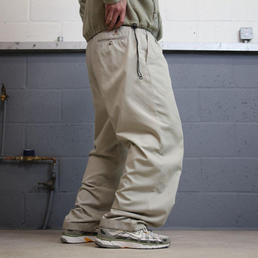 Tommy Hilfiger baggy pleated chino pants beige Loose wide leg preppy trousers