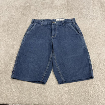 Vintage Carhartt denim shorts carpenter blue Loose skater surf style cargo jorts