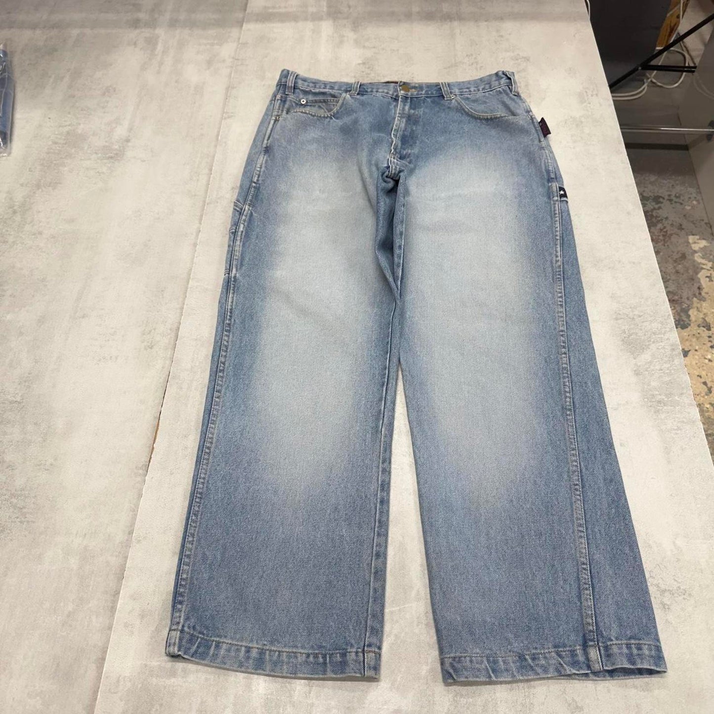 Vintage Baggy Phat Farm carpenter jeans W36L30 tape detail y2k style baggy cargos