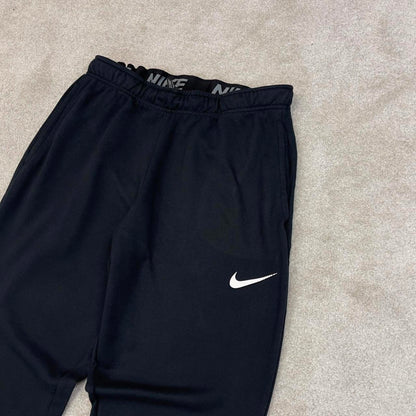 Loose Nike Trackies XL Black y2k 00s style Dri-Fit joggers print swoosh logo