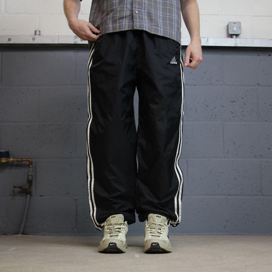 Vintage y2k Adidas tracksuit bottoms black Embroidered side stripe track pants