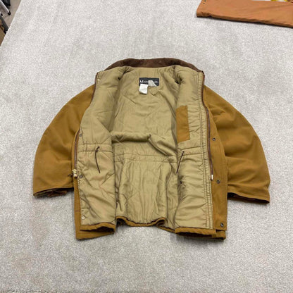 90s Vintage workwear jacket large tan canvas  Michigan style chore coat