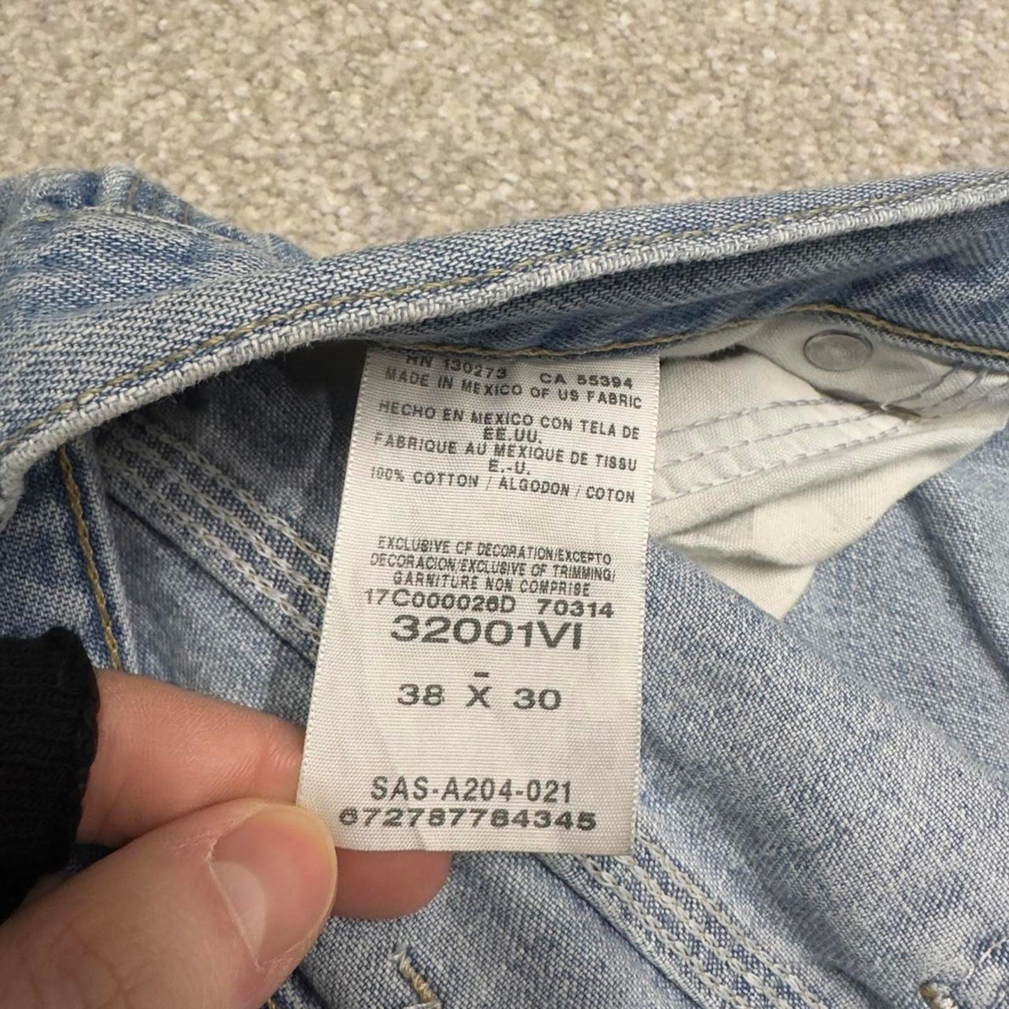 Wrangler carpenter skate jeans W38L30 loose cargo y2k style jeans