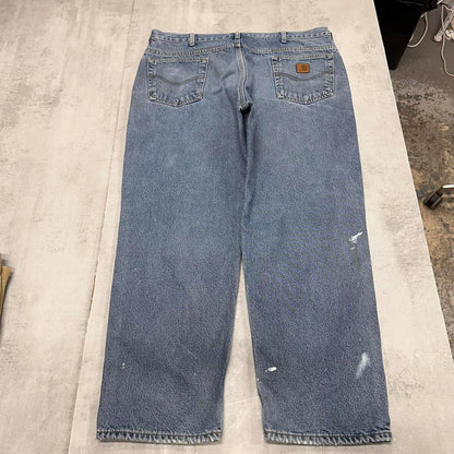 Carhartt jeans W40 L30 blue fleece lined 90s style skater work jeans