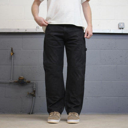 Loose Dickies carpenter jeans W32L30 90s skate style black thick canvas cargos