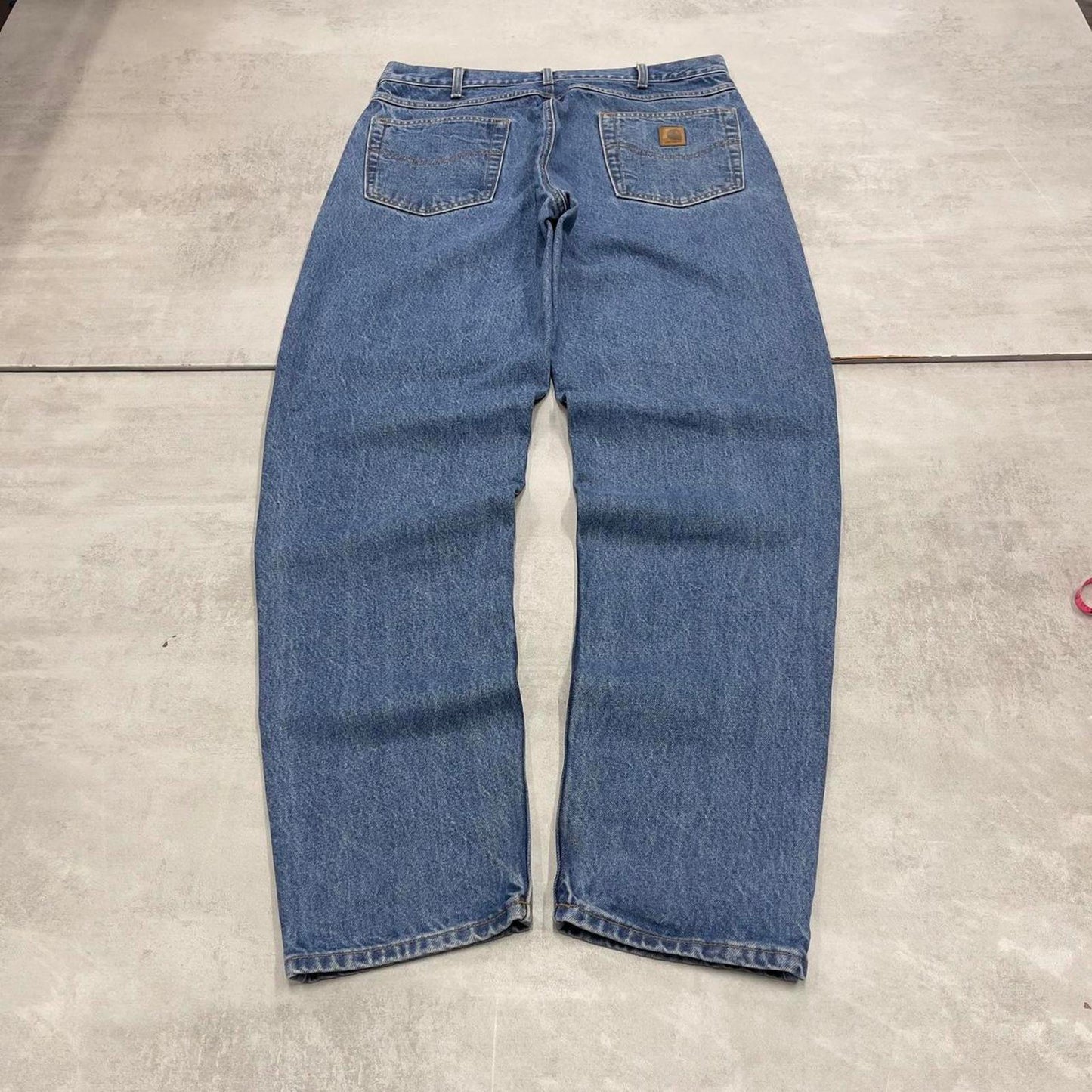 Blue Denim Carhartt jeans W36L34 90s style skater loose 5 pocket jeans