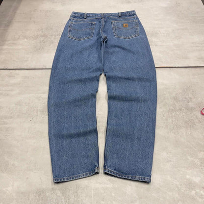 Blue Denim Carhartt jeans W36L34 90s style skater loose 5 pocket jeans