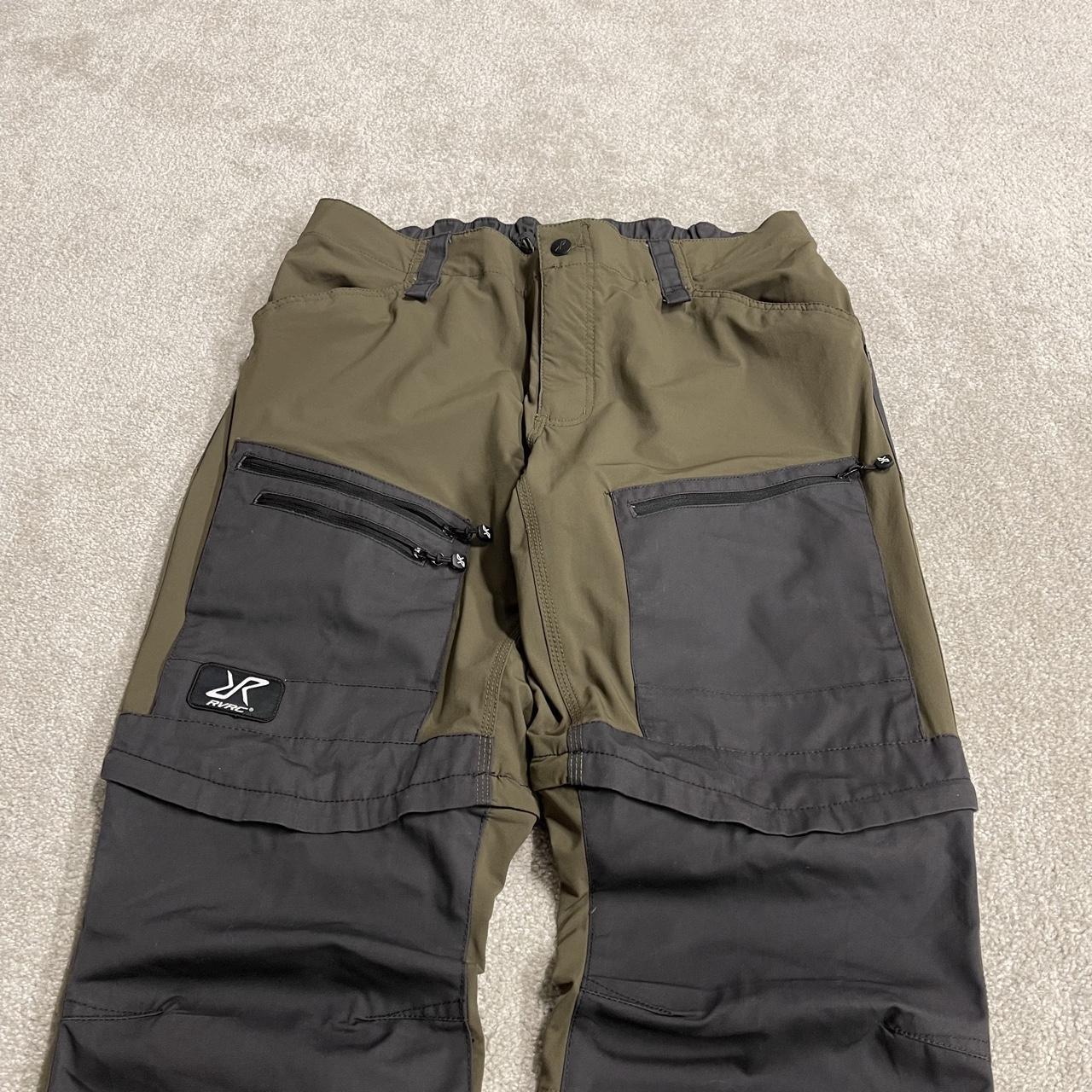 Convertible technical hiking pants y2k green RVRC trouser shorts with zip of legs