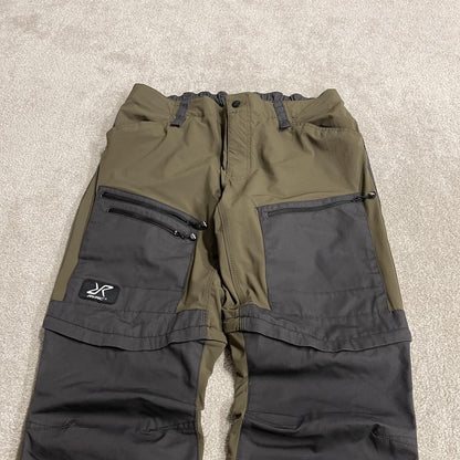 Convertible technical hiking pants y2k green RVRC trouser shorts with zip of legs