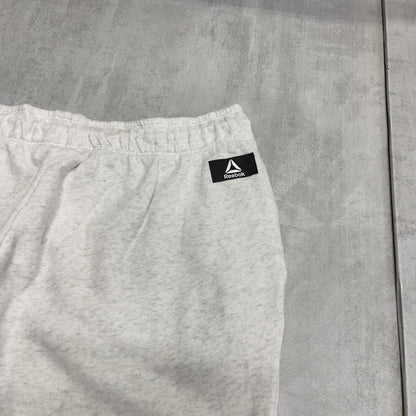 Y2k grey Reebok joggers L mens gym sweatpants drawstrings embroidered logo