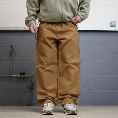 90s baggy Dickies carpenter jeans W40L32 00s skate style tan brown canvas worker cargos