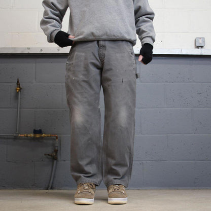 00s Carhartt carpenter jeans workwear W38L30 grey canvas 90s skater style loose cargo pants
