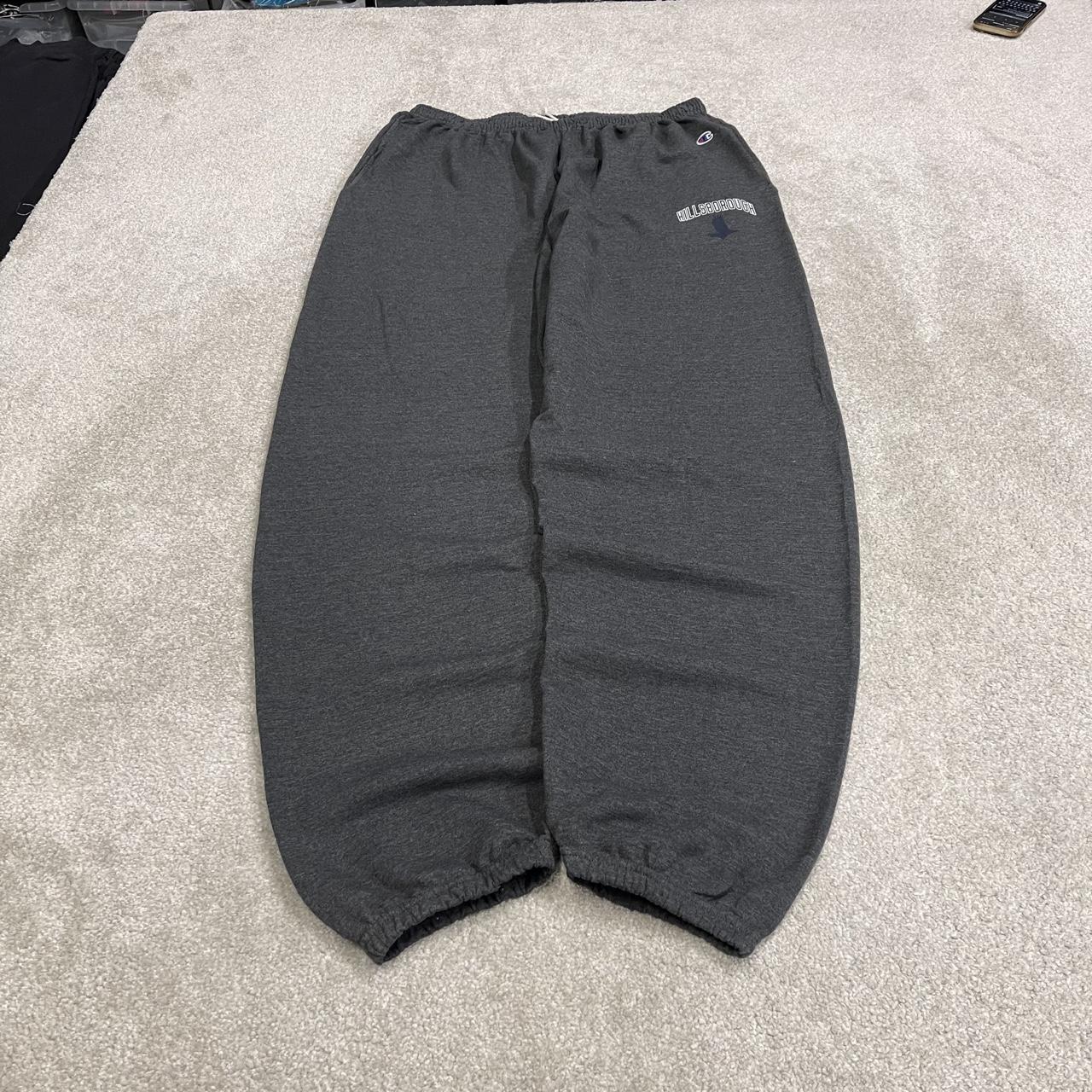 Y2K Champion baggy joggers grey wide leg cuffed Loose embroidered track pants