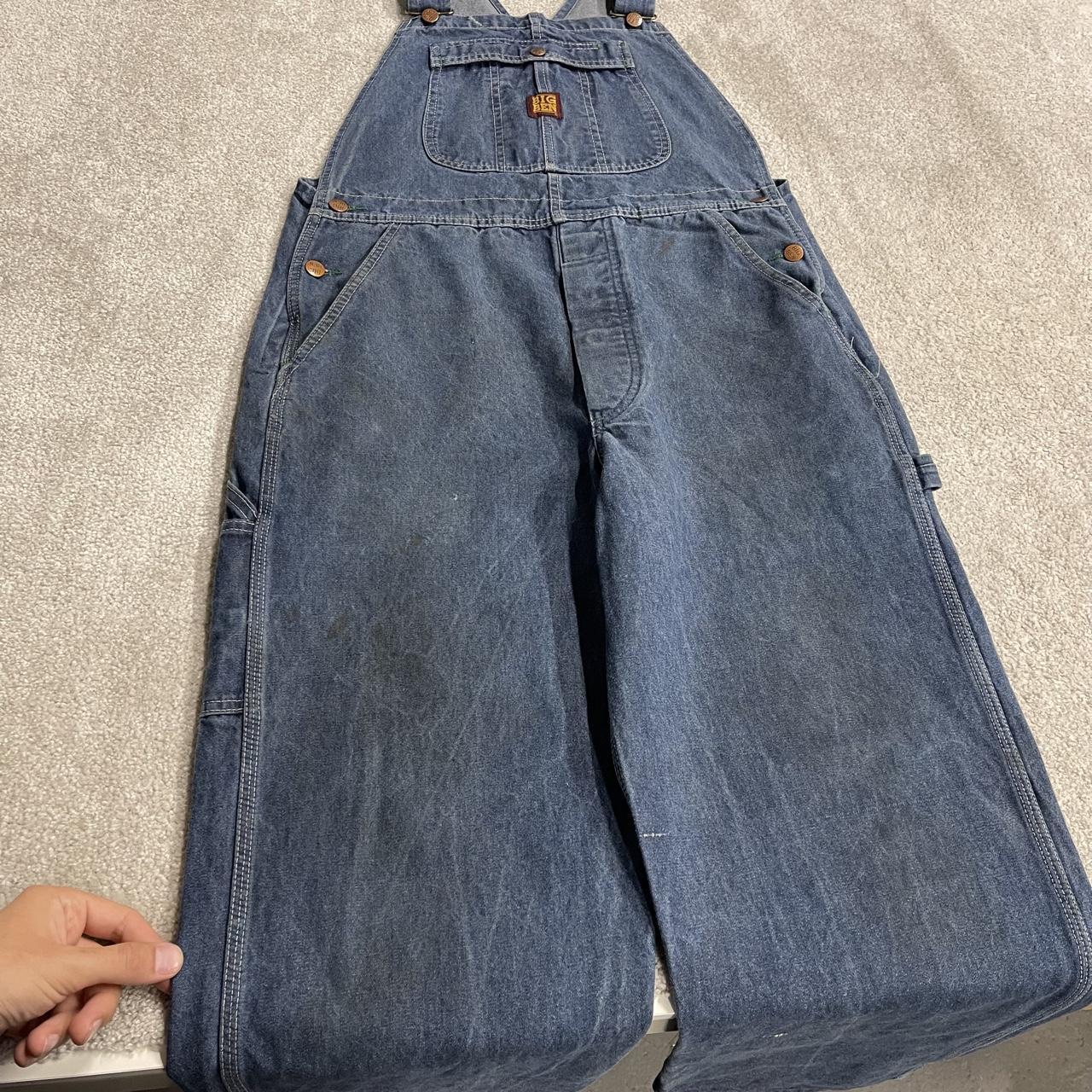Vintage baggy denim dungarees y2k blue overalls Big Ben workwear bib & brace utility