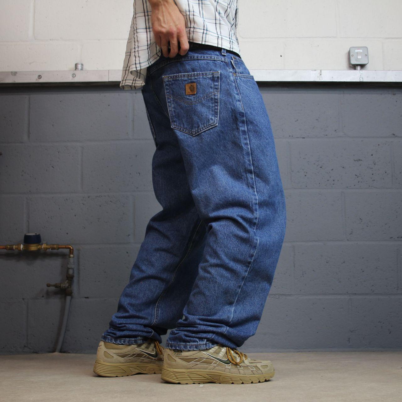 Carhartt jeans blue relaxed fit denim W38L32 thick 100% cotton denim workwear skate pants