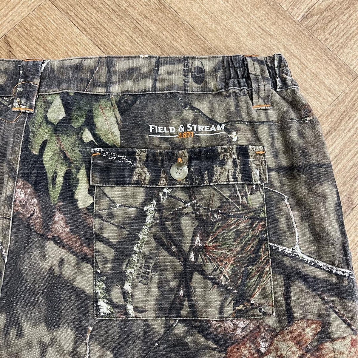 Mossy Oak baggy camo cargo pants Field & Stream camouflage utility combat trousers