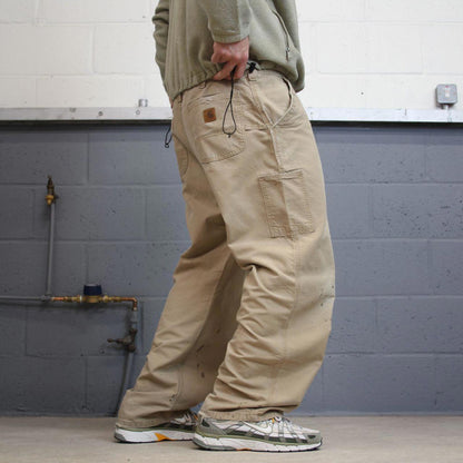 Y2K Carhartt carpenter jeans khaki Loose canvasy skate style workwear cargo pants
