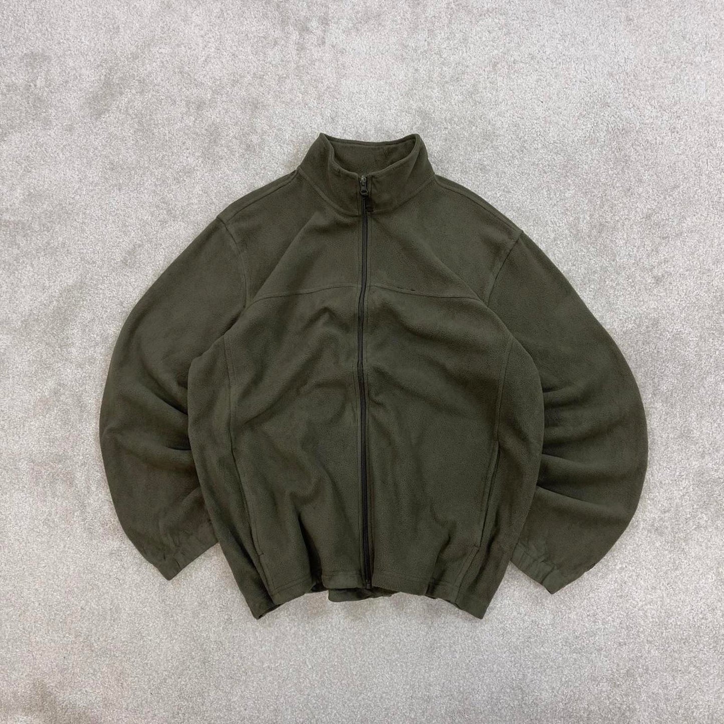 Green Starter zip up fleece Large y2k technical style autumn winter outdoors wear casual embroidered