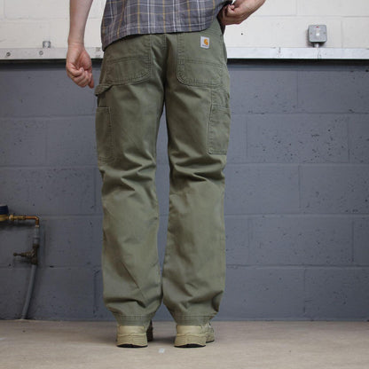 Green Carhartt carpenter pants relaxed y2k Straight leg skater 2000s style workwear cargos