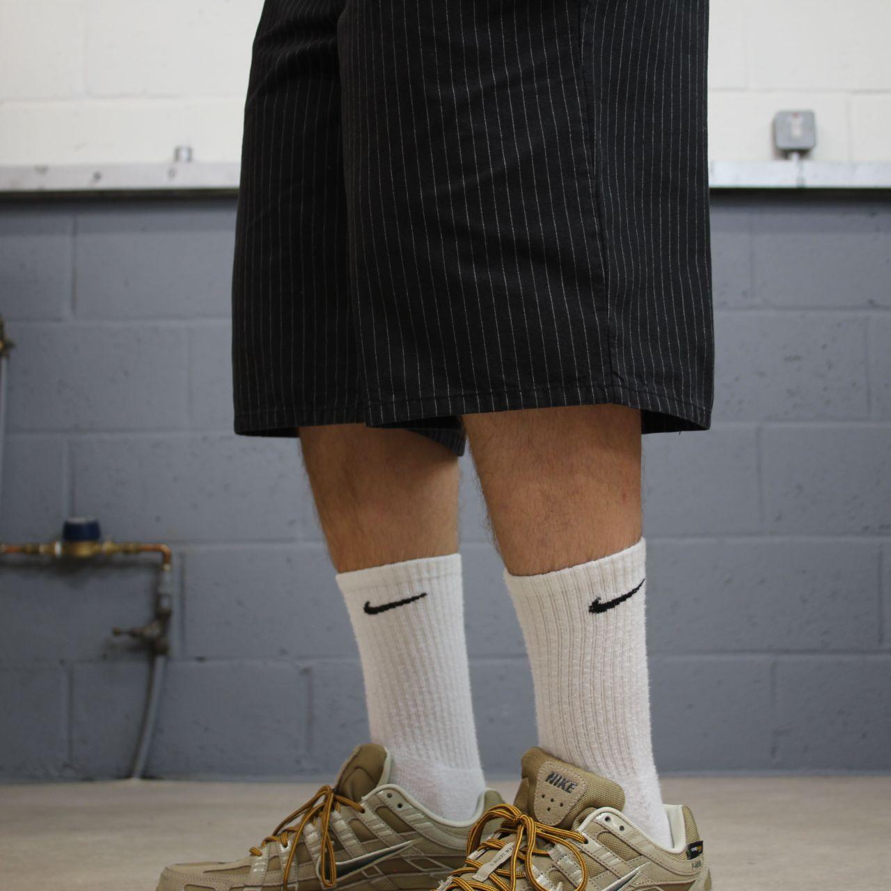 Dickies striped chino shorts carpenter black Chino style skater shorts long loose leg festival