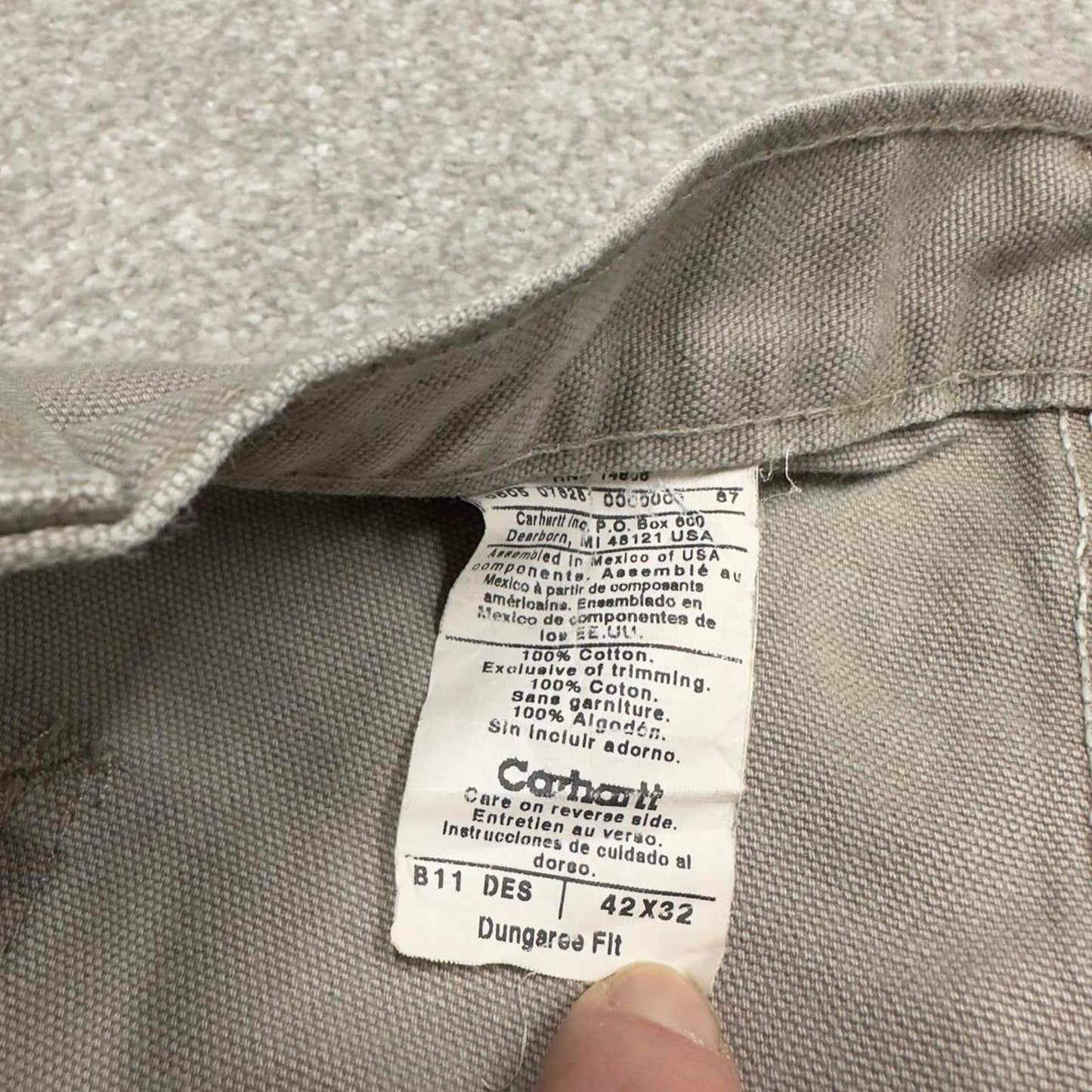 Vintage baggy Carhartt carpenter jeans stone 90s skater style W42L32 wide leg carpenters