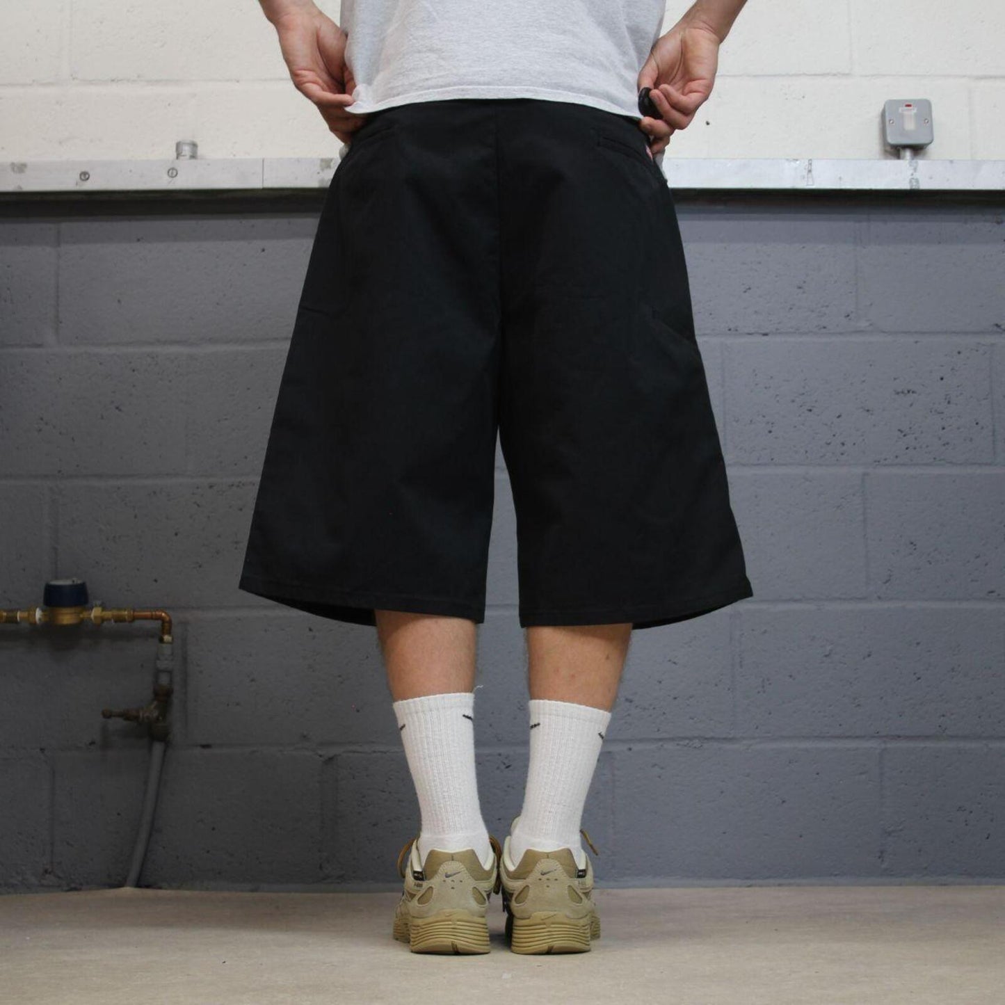 Dickies baggy chino shorts carpenter black Chino style skater shorts long wide leg festival