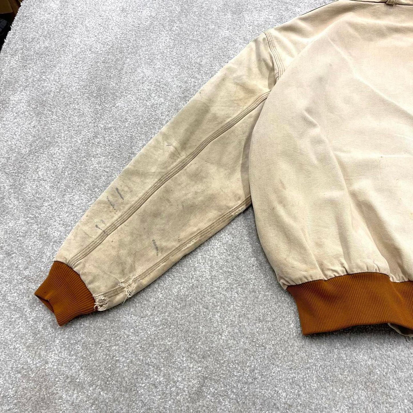 Vintage Carhartt jacket hooded active Medium Men's beige technical canvas 90s style skater bomber