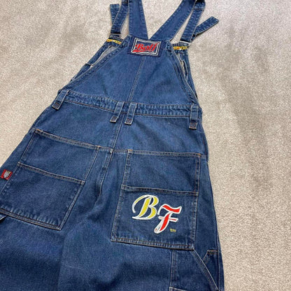 Embroidered BOFF jeans dungarees W34 90s y2k hip hop skater style denim overall shorts