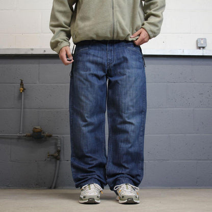 Sean John jeans W38L33 loose blue denim y2k style skater pants casual wear autumn