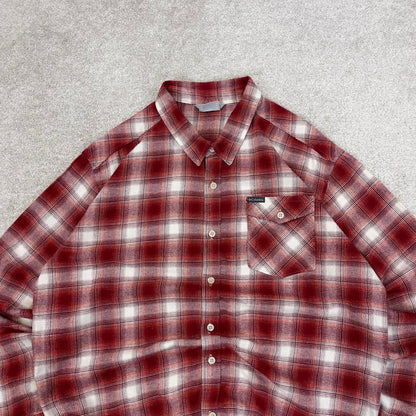 Red checkered Columbia technical flannel shirt XL men's long sleeve button up autumn y2k style