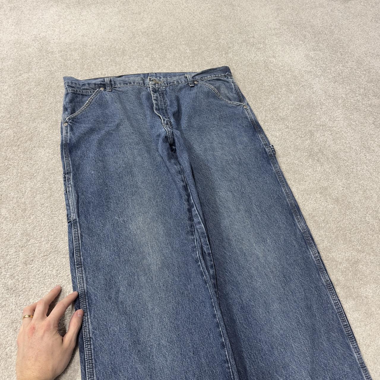 Wrangler wide leg baggy cargo jeans y2k blue denim Loose fit skater 2000s style carpenter pants