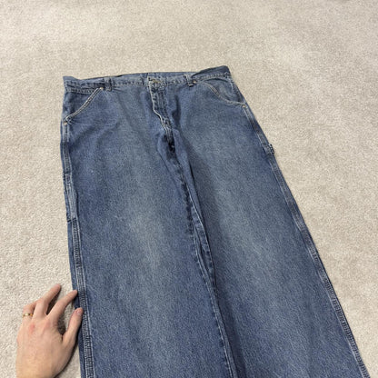 Wrangler wide leg baggy cargo jeans y2k blue denim Loose fit skater 2000s style carpenter pants