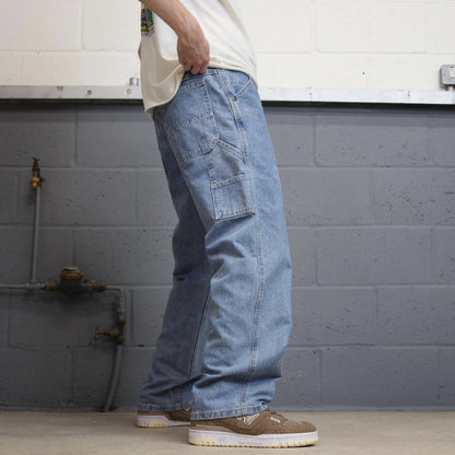 Baggy Lee carpenter jeans W36L30 blue denim loose wide leg y2k style cargo trousers