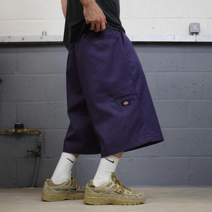 Dickies extra baggy chino shorts carpenter purple Skater / surf style shorts long wide leg festival