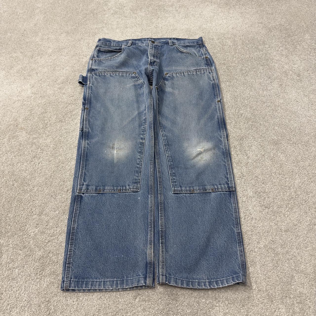 Denim double knee carpenter jeans y2k W34L29 blue Straight leg skater style work cargos